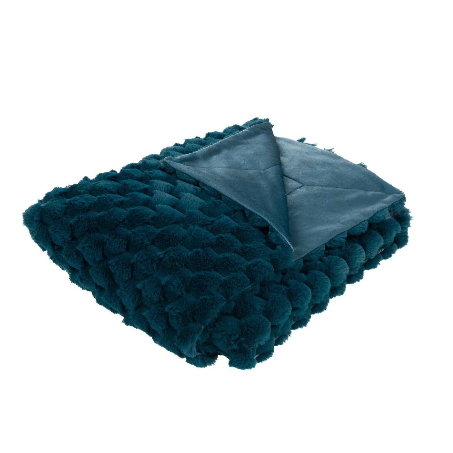 Plaid Diana bleu Emeraude - nid d'abeilles - 130x170cm