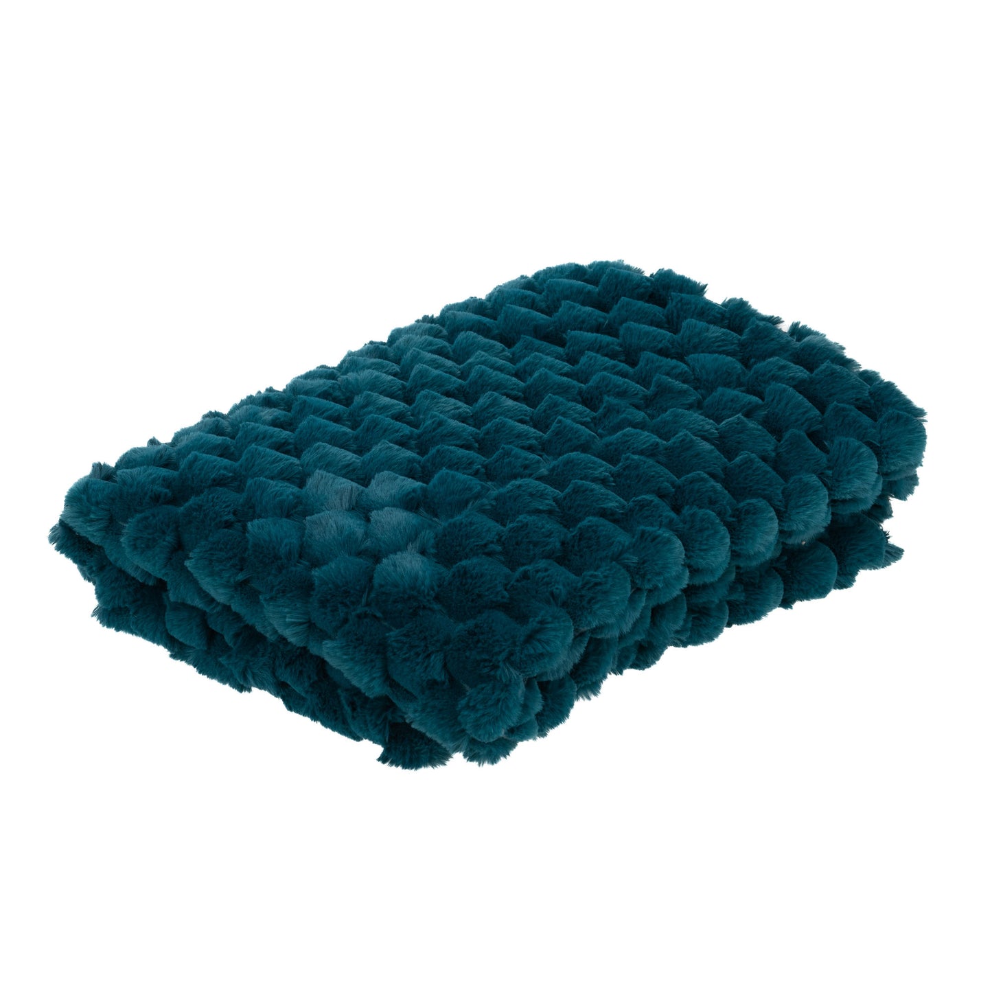 Plaid Diana bleu Emeraude - nid d'abeilles - 130x170cm