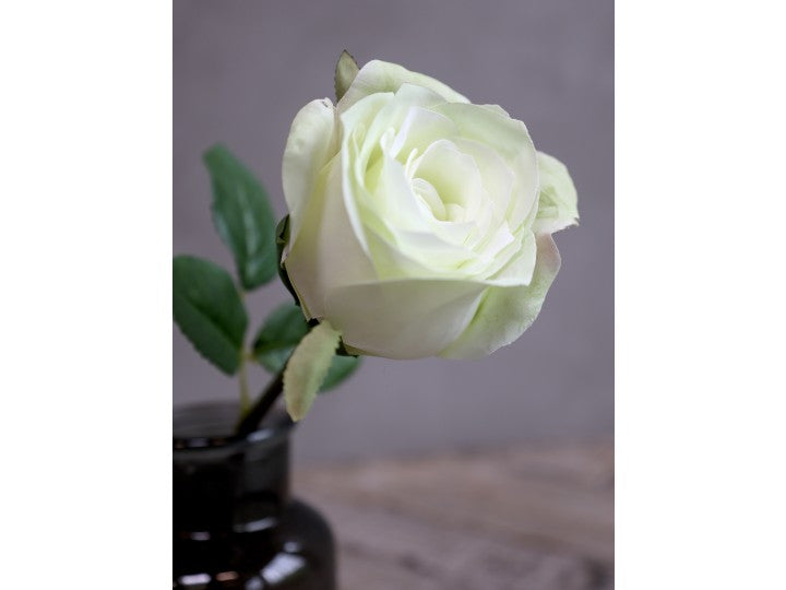 Fleur Rose H40 cm blanc