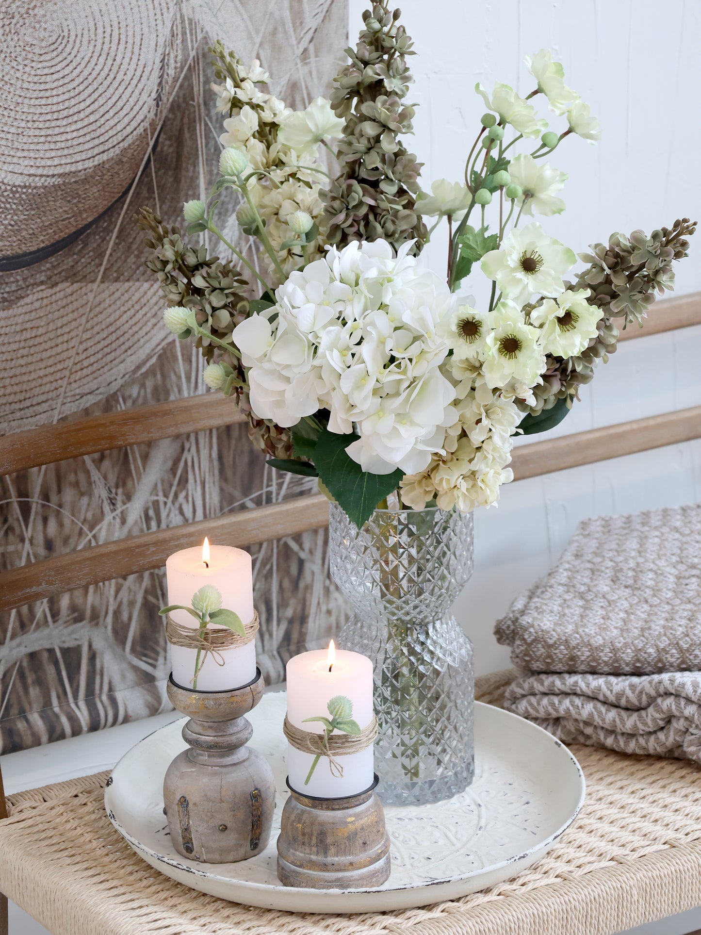 Grande Fleur d' Hortensia avec feuilles