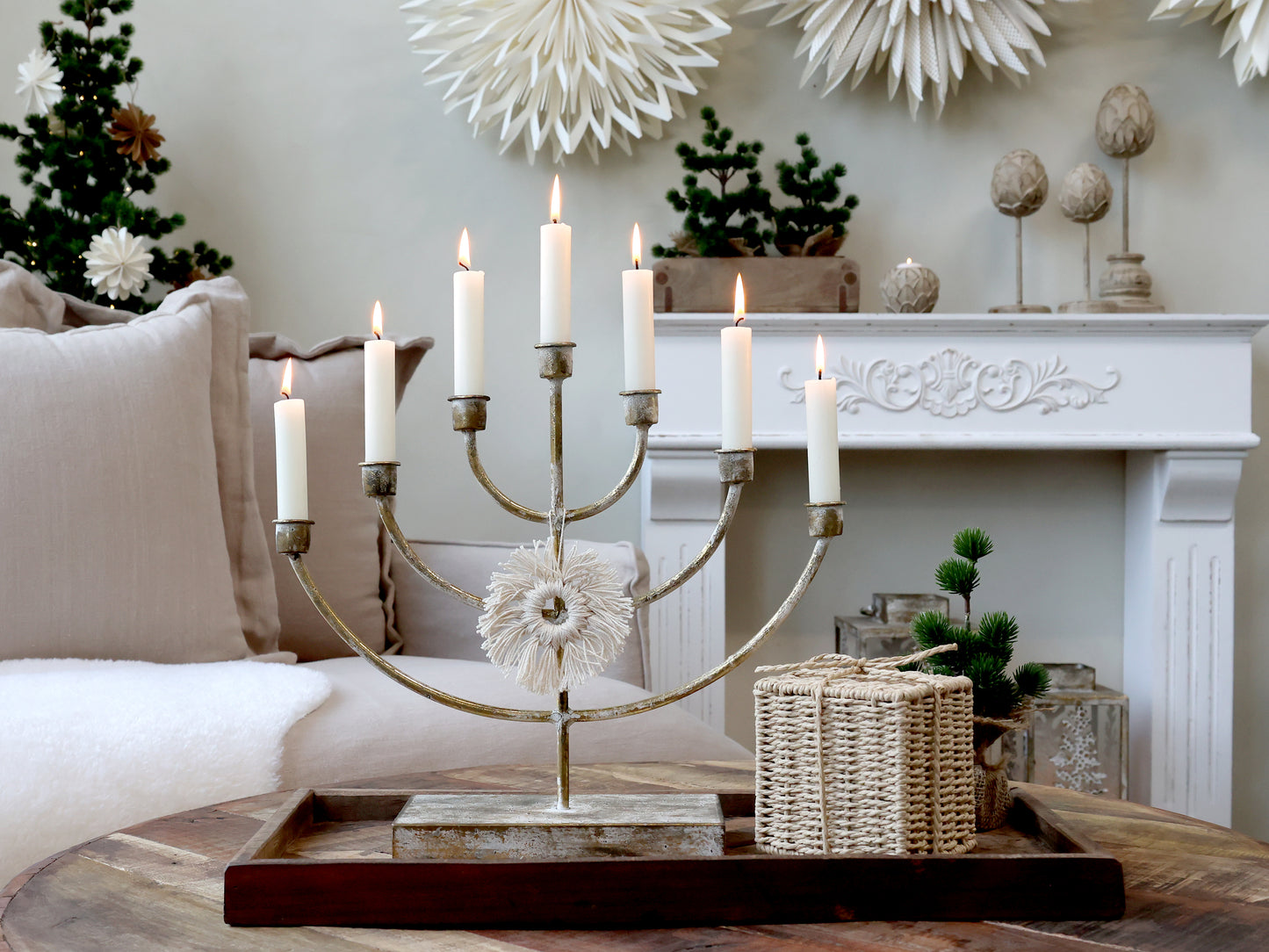 Chandelier 7 branches laiton