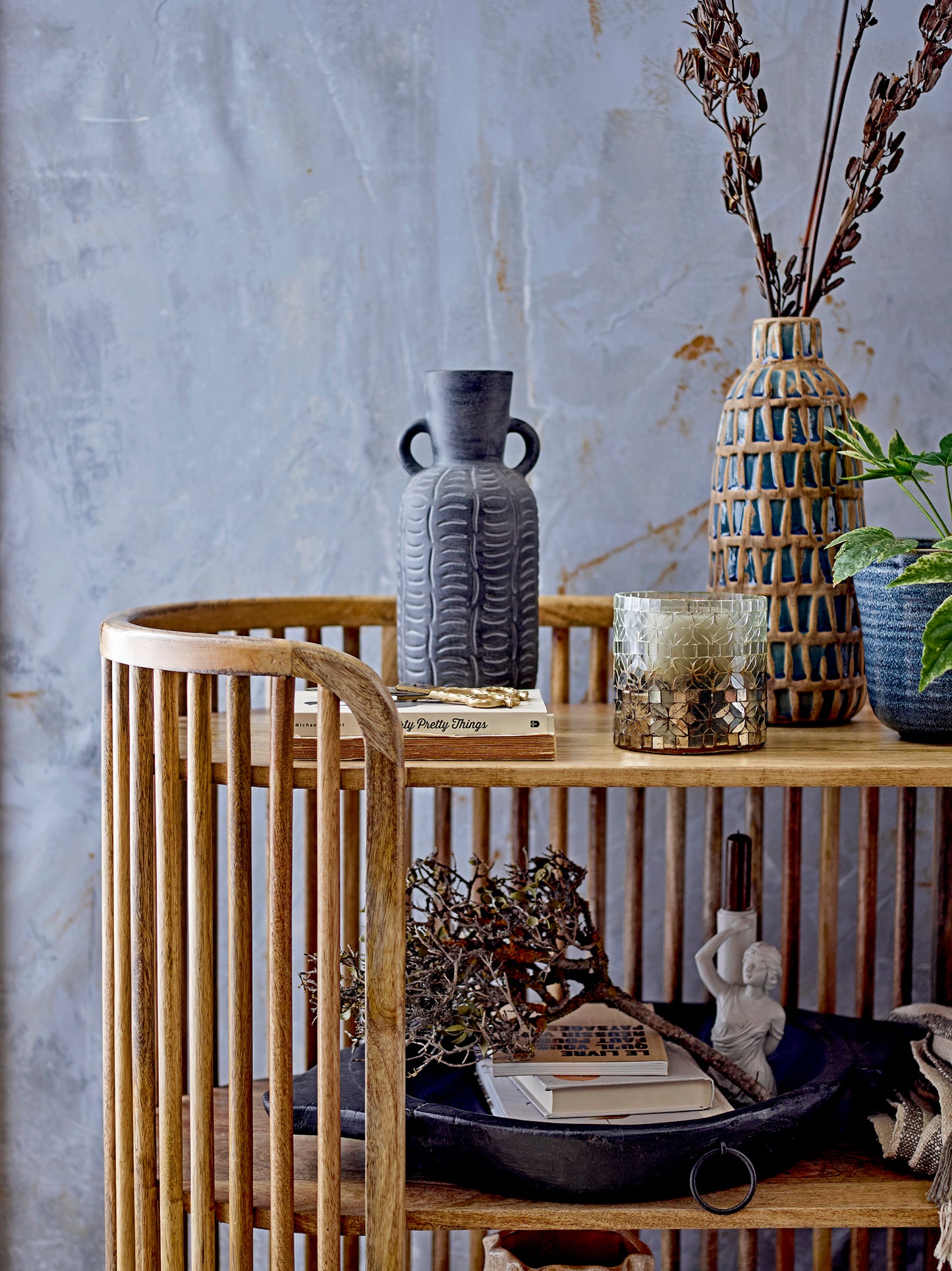 Grand Vase Rane en céramique gris foncé