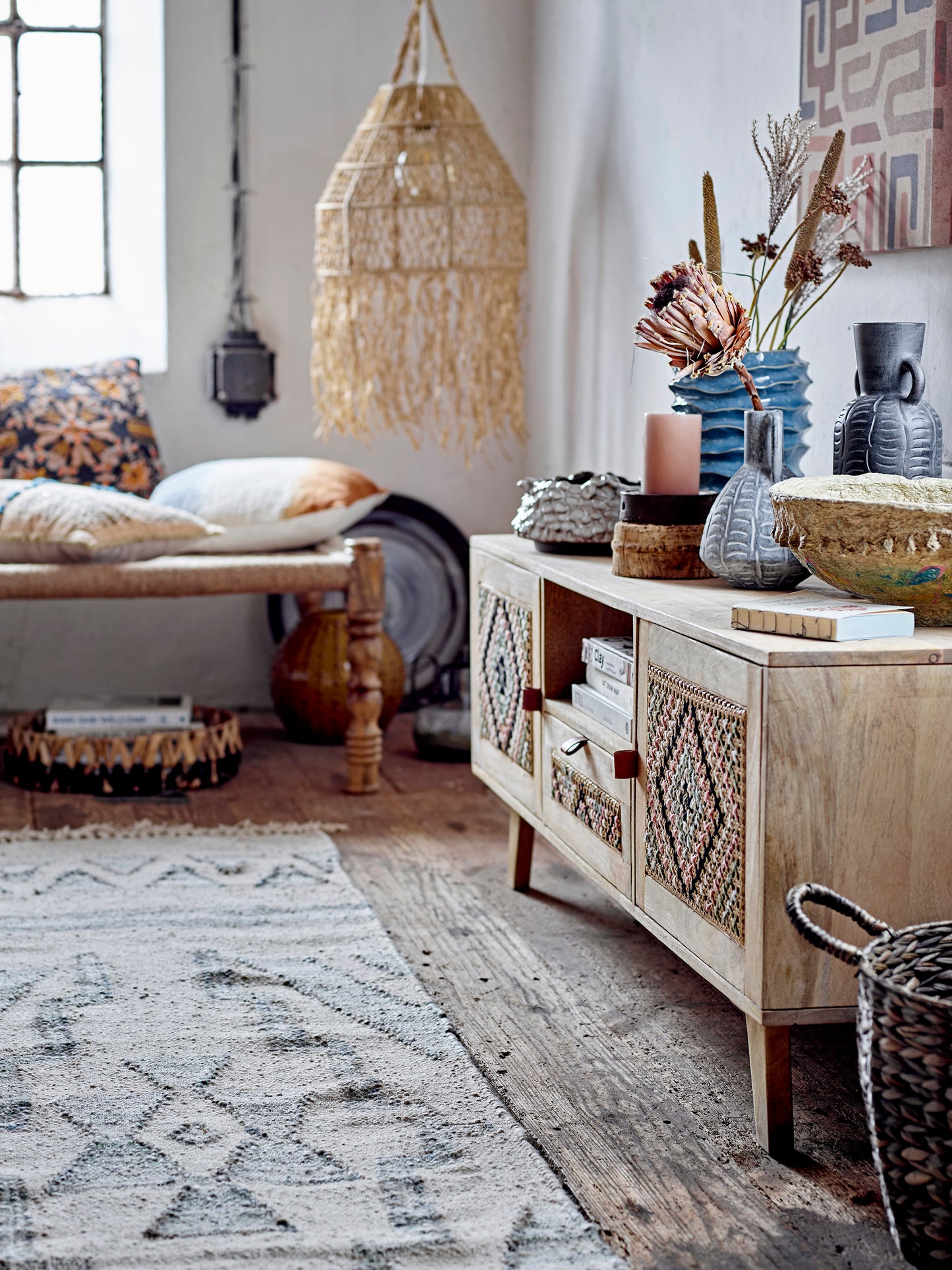 Grand Vase Rane en céramique gris foncé