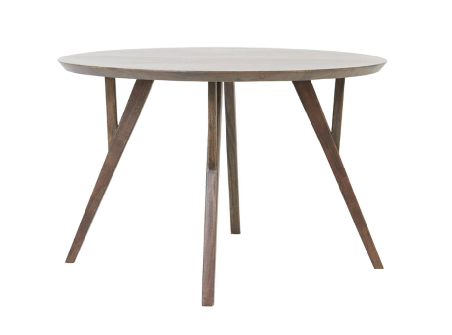 Table à manger Ø140x76 cm QUENZA bois d'acacia marron foncé