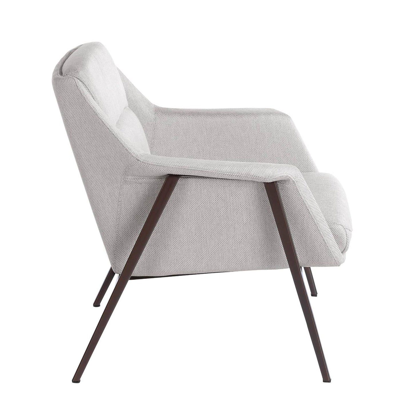 Fauteuil en tissu blanc et pieds bois