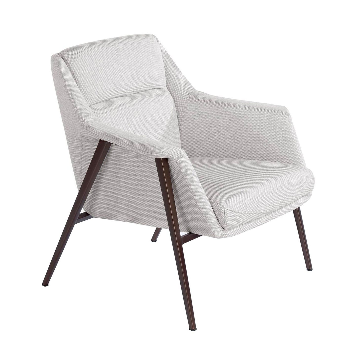 Fauteuil en tissu blanc et pieds bois