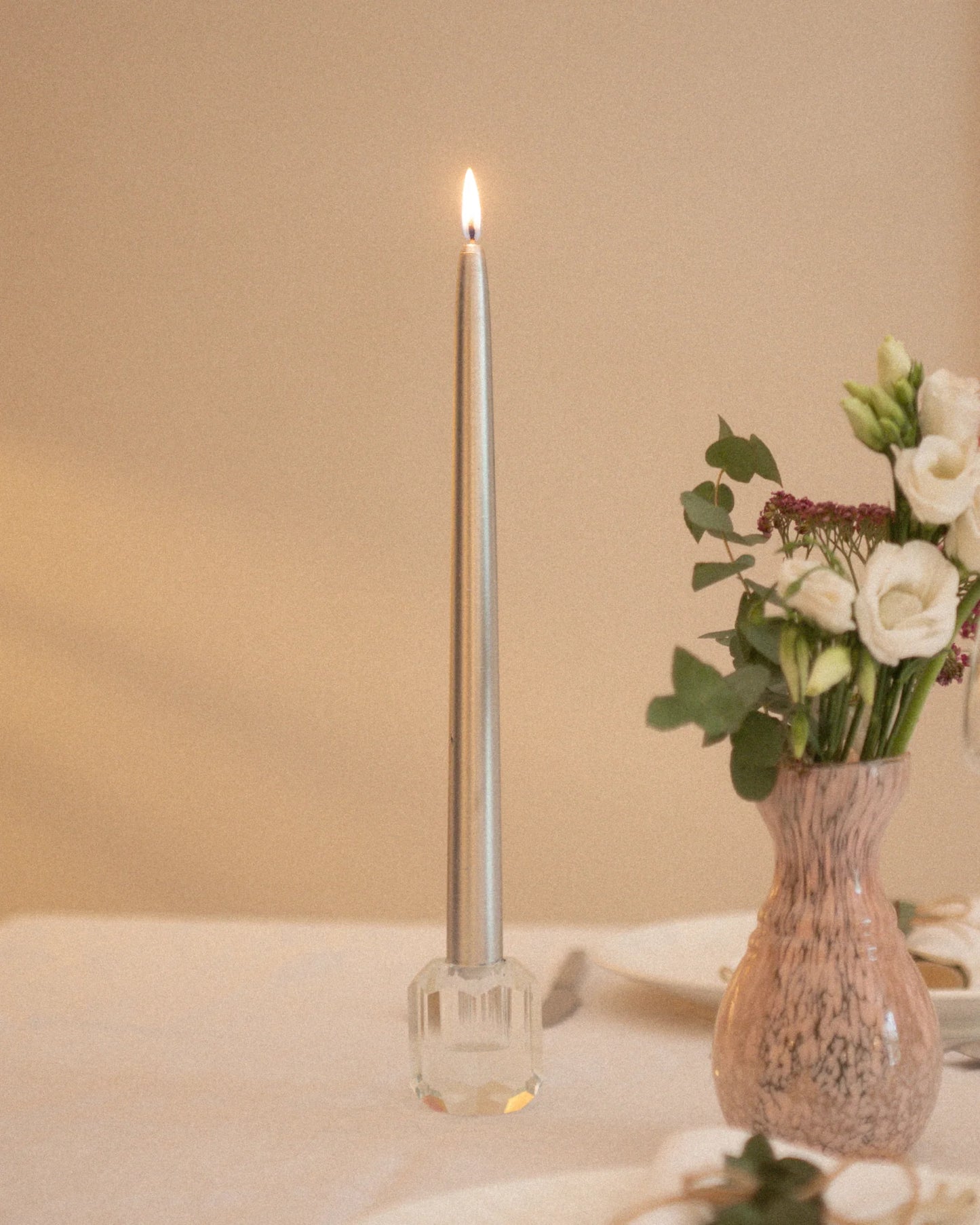 trio de Bougies flambeau argent
