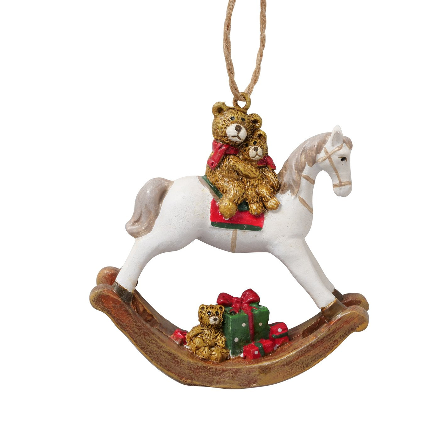 Lot de 2 : Cheval à bascule avec oursons