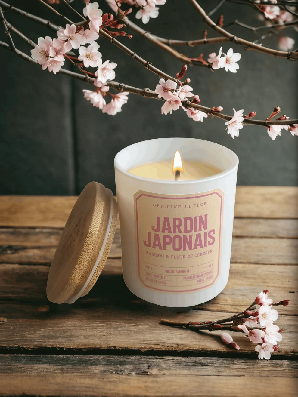 Bougie Parfumée Jardin Japonais -Bambou & Fleur de Cerisier