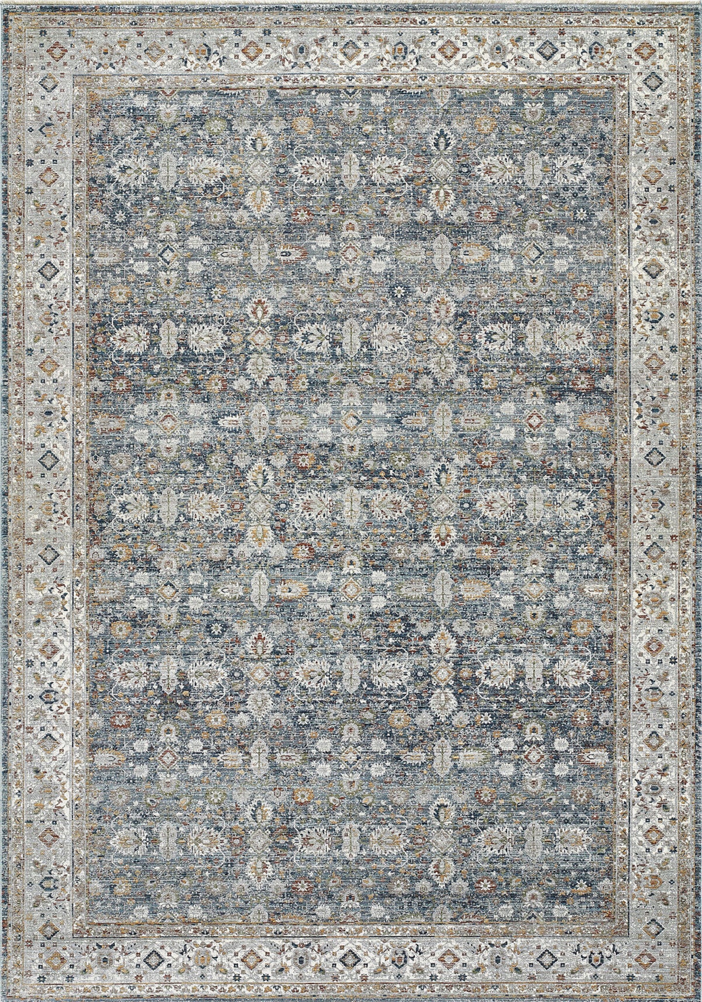 Tapis bleu finition à la main - 160x235 cm