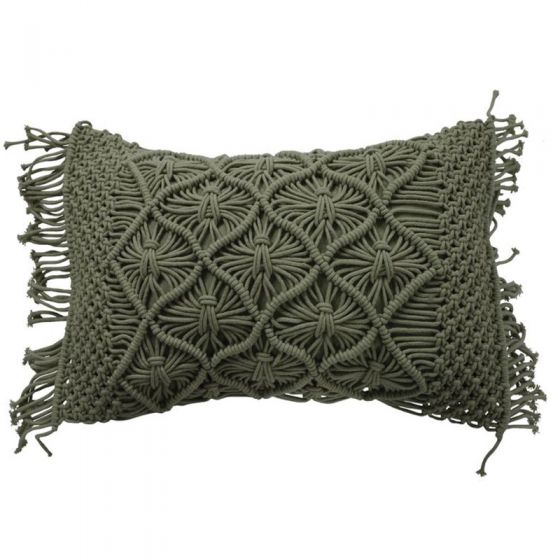 Coussin macrame vert 40X60 cm