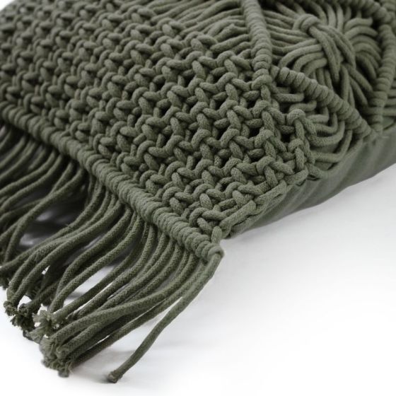 Coussin macrame vert 40X60 cm