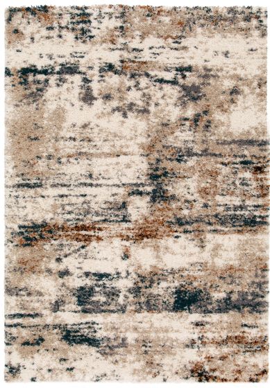 Tapis abstrait doux beige multicolore 200x290