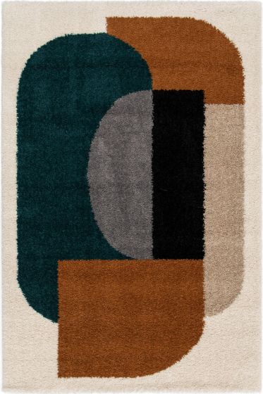 Tapis à motif graphique doux beige 200x290