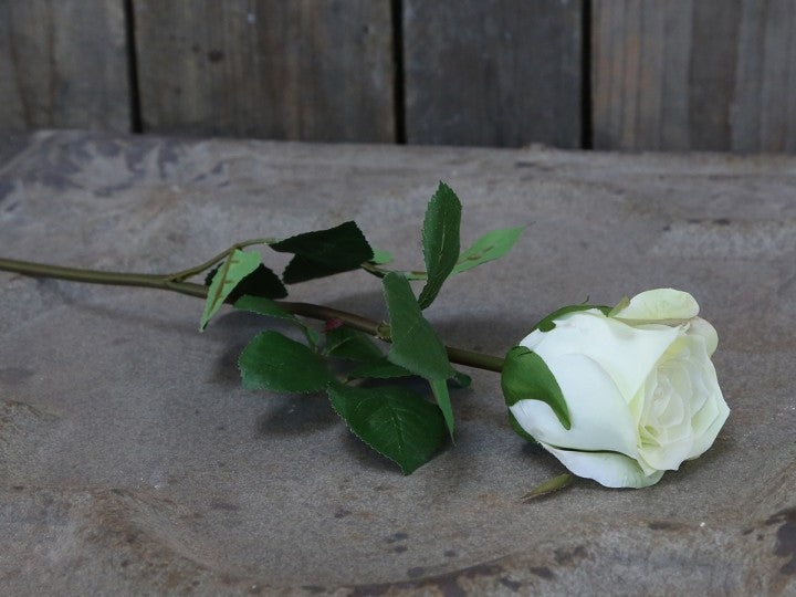 Fleur Rose H40 cm blanc
