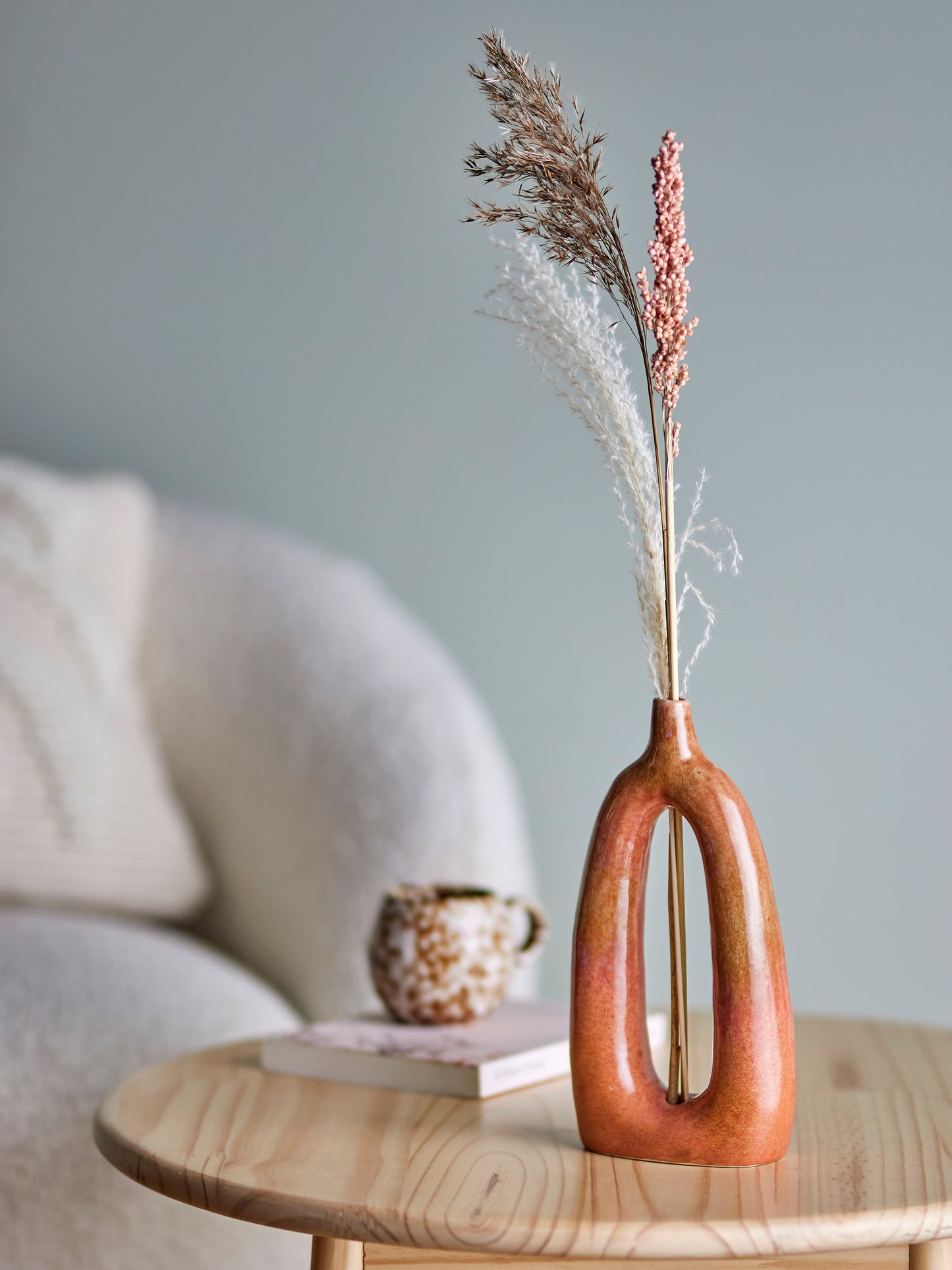 Baldrian Vase déco, Orange, Grès