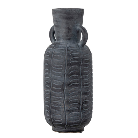Grand Vase Rane en céramique gris foncé