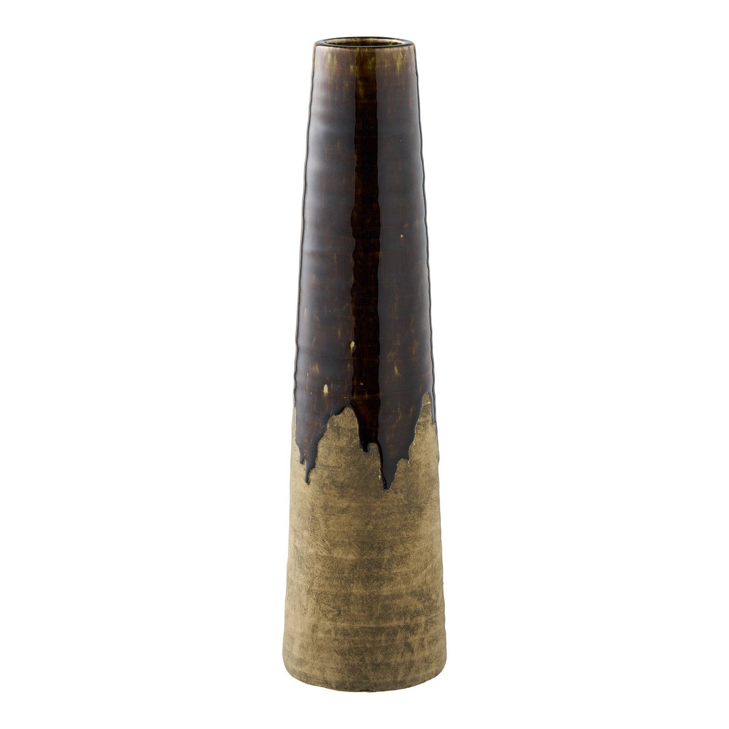 Vase, Céramique, Marron, ø12,5x48 cm
