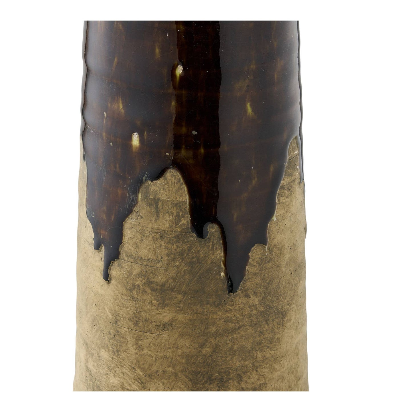 Vase, Céramique, Marron, ø12,5x48 cm