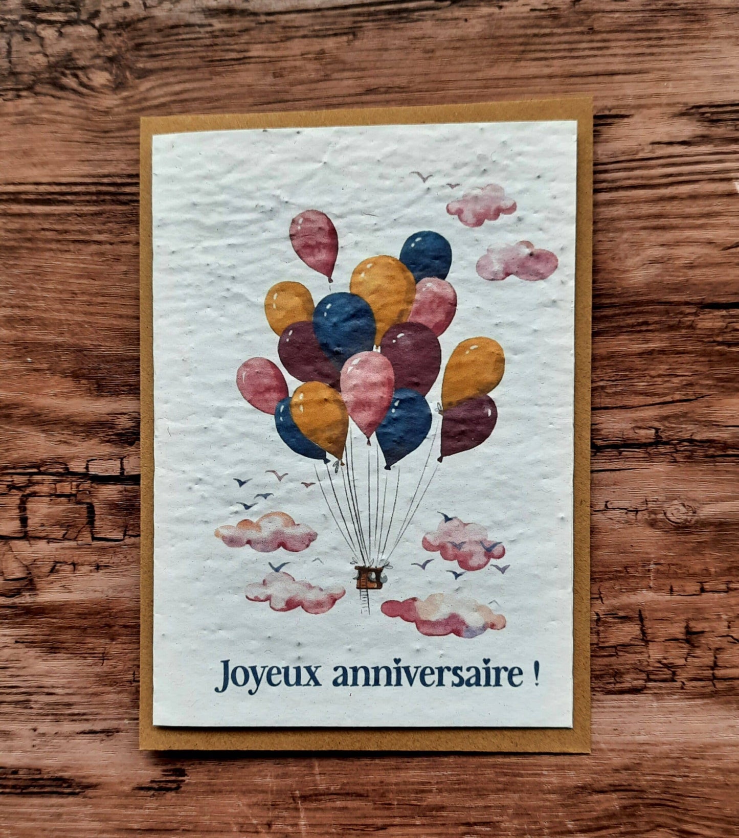 Carte à planter - Joyeux anniversaire (montgolfière)